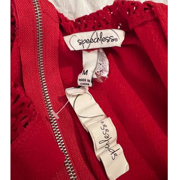 Speechless Dress Junior Size M Red Sleeveless Lace Bodice Fit and Flare NWT - Picture 2 of 8